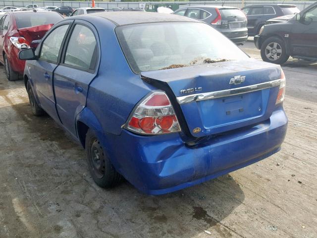 KL1TD56617B074379 - 2007 CHEVROLET AVEO BASE Көк фото 3