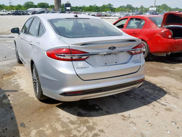 3FA6P0RU3HR188218 - 2017 FORD FUSION TIT SILVER photo 3