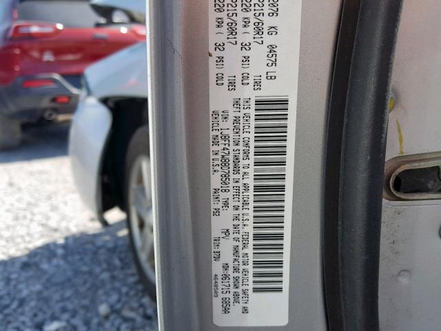 1J8FF47W88D785018 - 2008 JEEP COMPASS SP 银色 照片 10