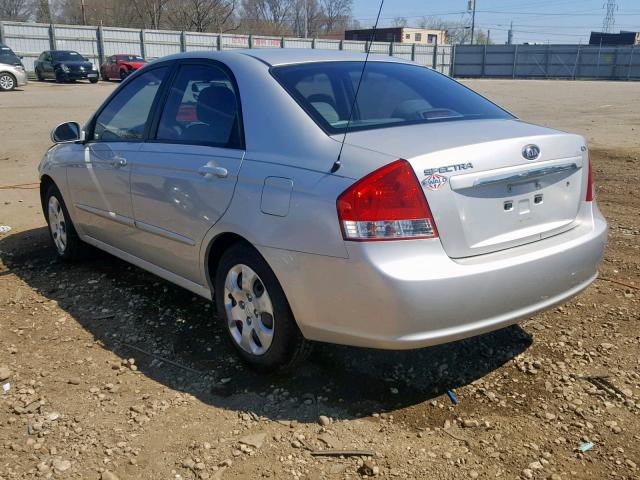 KNAFE121085531847 - 2008 KIA SPECTRA EX SILVER photo 3