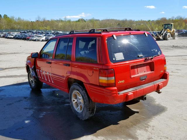 1J4GZ78Y6TC355100 - 1996 JEEP GRAND CHER RED photo 3