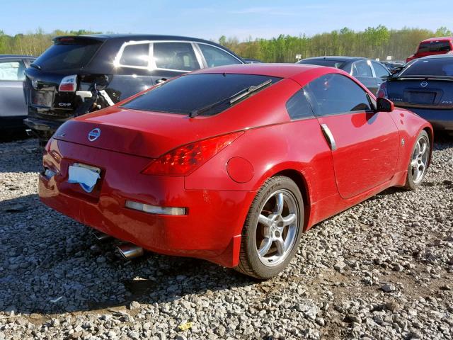 JN1BZ34D77M504998 - 2007 NISSAN 350Z COUPE RED photo 4