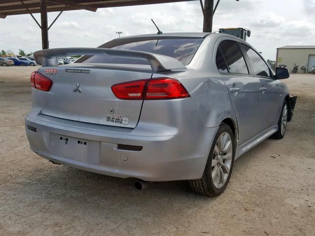 JA32U8FW8BU005643 - 2011 MITSUBISHI LANCER GTS SILVER photo 4