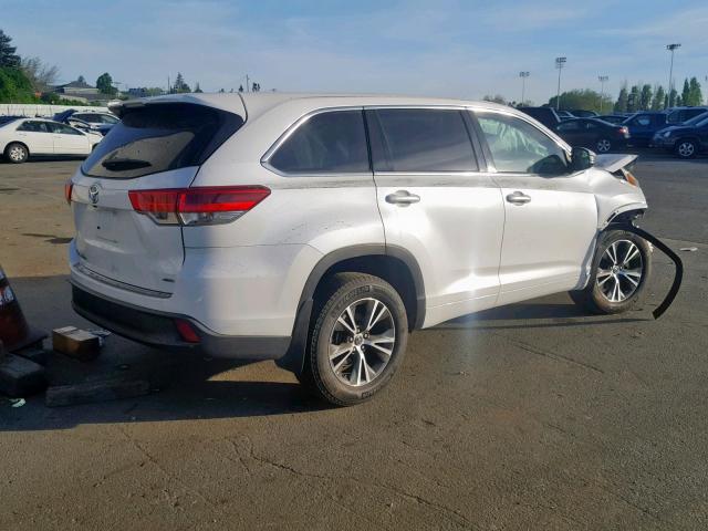 5TDBZRFH7HS426440 - 2017 TOYOTA HIGHLANDER WHITE photo 4