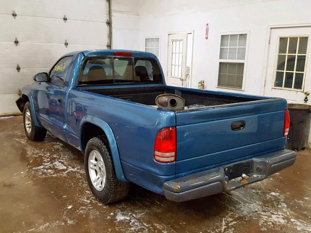 1D7FL16X33S154017 - 2003 DODGE DAKOTA SXT BLUE photo 3