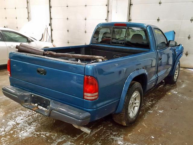 1D7FL16X33S154017 - 2003 DODGE DAKOTA SXT BLUE photo 4