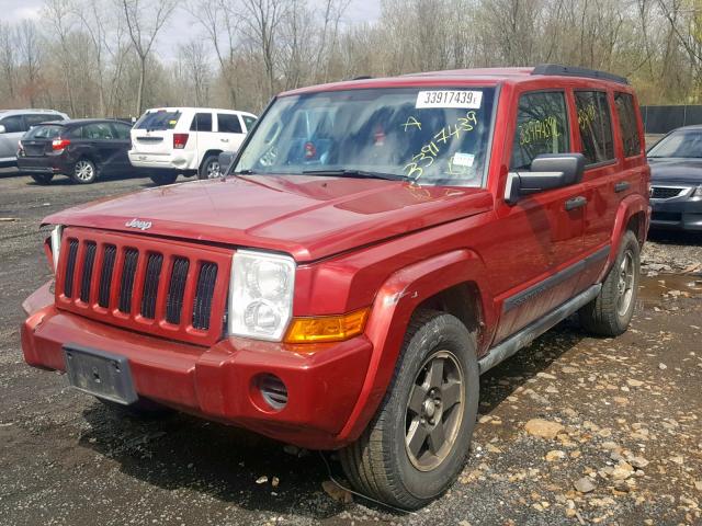 1J8HG48K76C195204 - 2006 JEEP COMMANDER RED photo 2