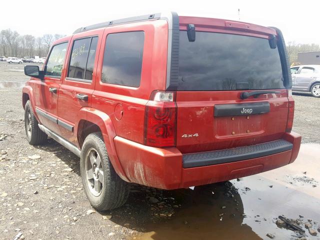 1J8HG48K76C195204 - 2006 JEEP COMMANDER RED photo 3