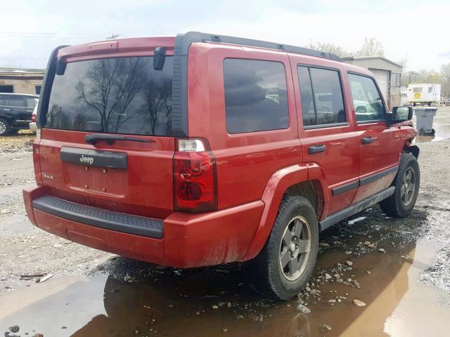 1J8HG48K76C195204 - 2006 JEEP COMMANDER RED photo 4