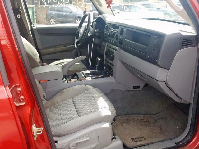 1J8HG48K76C195204 - 2006 JEEP COMMANDER RED photo 5