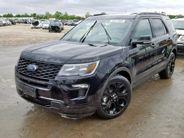 1FM5K8GT5KGA83980 - 2019 FORD EXPLORER S BLACK photo 2