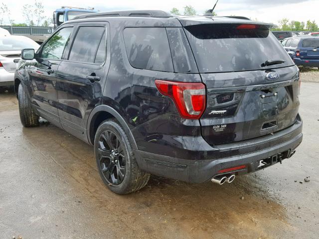 1FM5K8GT5KGA83980 - 2019 FORD EXPLORER S BLACK photo 3