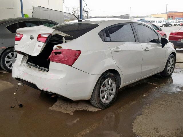 KNADM4A36D6139071 - 2013 KIA RIO LX WHITE photo 4