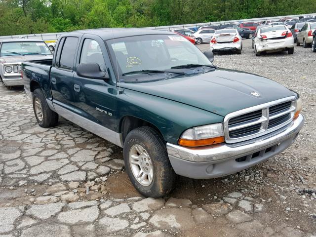 1B7HL2AX11S286142 - 2001 DODGE DAKOTA QUA GREEN photo 1