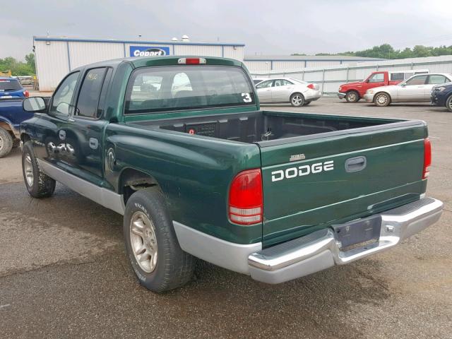 1B7HL2AX11S286142 - 2001 DODGE DAKOTA QUA GREEN photo 3