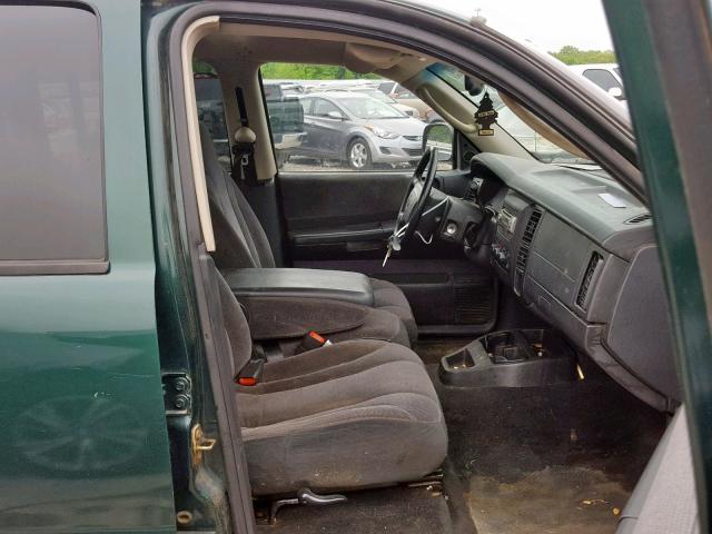 1B7HL2AX11S286142 - 2001 DODGE DAKOTA QUA GREEN photo 5