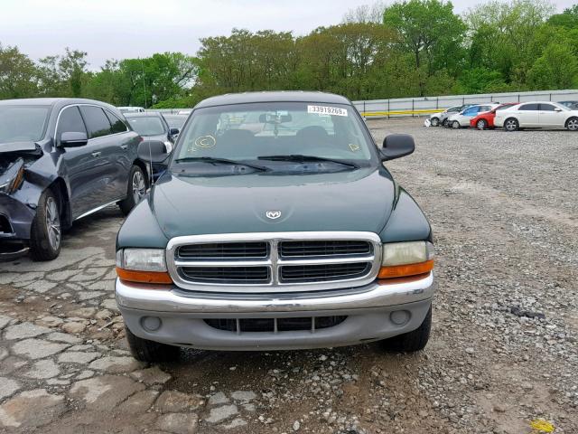 1B7HL2AX11S286142 - 2001 DODGE DAKOTA QUA GREEN photo 9