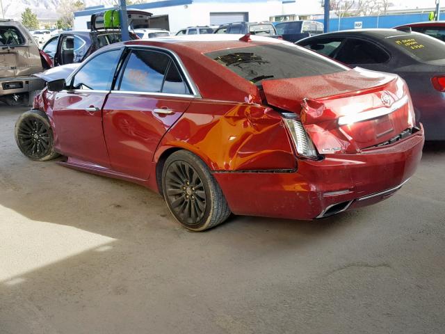 1G6AT5S32E0140139 - 2014 CADILLAC CTS PREMIU RED photo 3