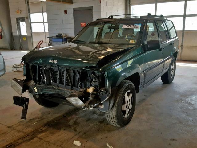 1J4GZ58Y2TC381553 - 1996 JEEP GRAND CHER GREEN photo 2