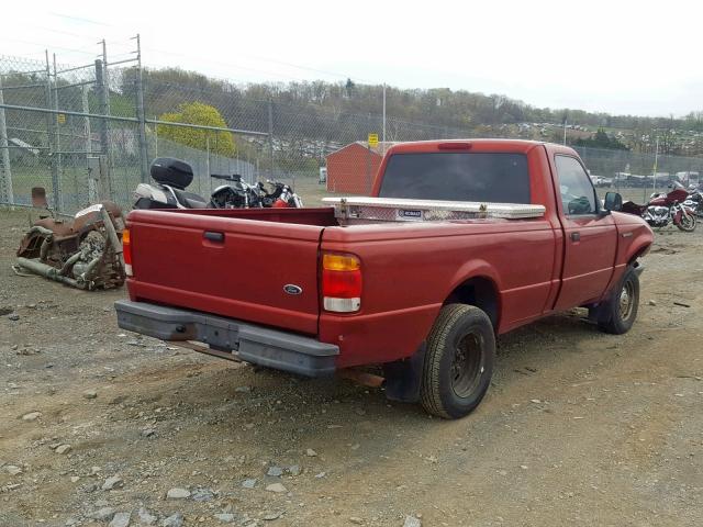 1FTYR10C8WTA21839 - 1998 FORD RANGER RED photo 4