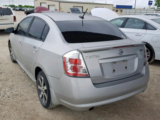 3N1AB6AP9CL749757 - 2012 NISSAN SENTRA 2.0 SILVER photo 3