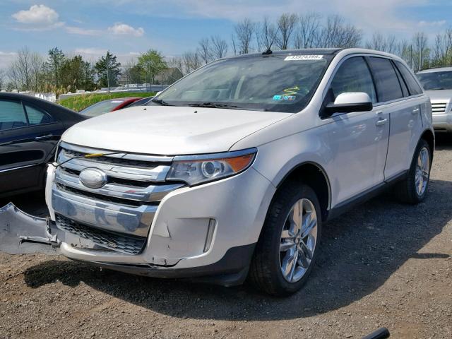 2FMDK4KC5DBB41057 - 2013 FORD EDGE LIMIT WHITE photo 2