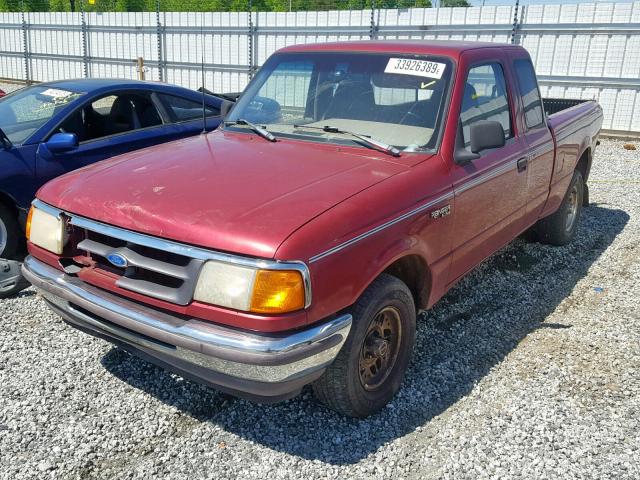 1FTCR14X9PTA25990 - 1993 FORD RANGER SUP RED photo 2