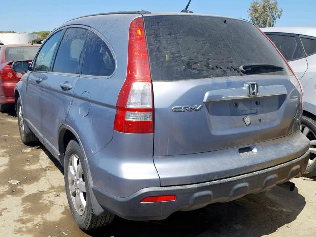 JHLRE38707C068712 - 2007 HONDA CR-V EXL BLUE photo 3