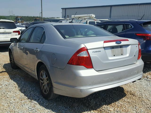 3FAHP0GA9AR252477 - 2010 FORD FUSION S SILVER photo 3