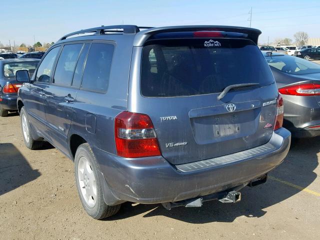 JTEEP21A460176610 - 2006 TOYOTA HIGHLANDER BLUE photo 3