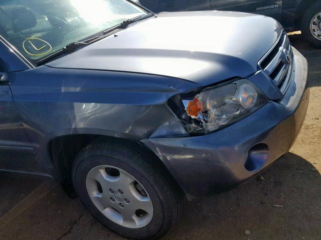 JTEEP21A460176610 - 2006 TOYOTA HIGHLANDER BLUE photo 9