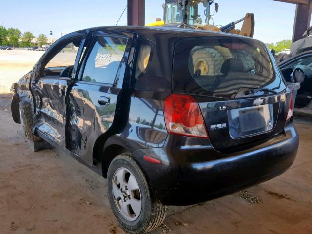 KL1TD66636B547915 - 2006 CHEVROLET AVEO BASE Қара фото 3