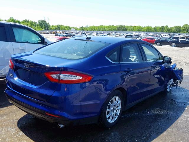 3FA6P0G79GR130027 - 2016 FORD FUSION S BLUE photo 4