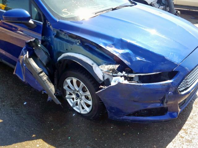 3FA6P0G79GR130027 - 2016 FORD FUSION S BLUE photo 9