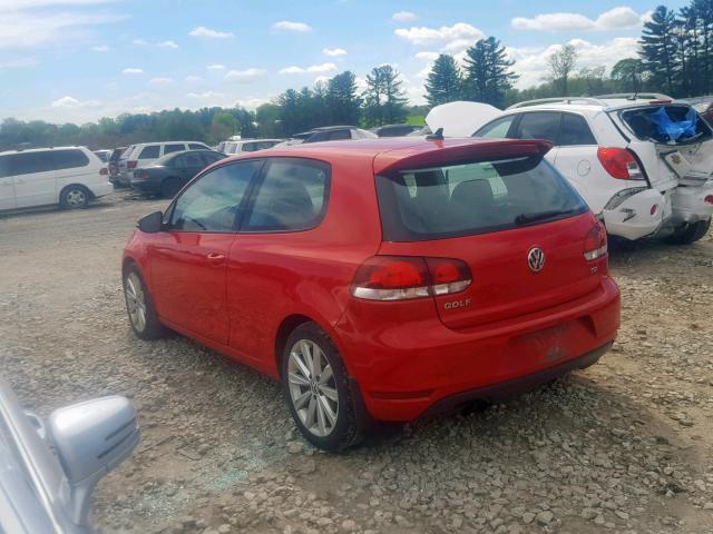 WVWBM7AJ3CW183988 - 2012 VOLKSWAGEN GOLF RED photo 3