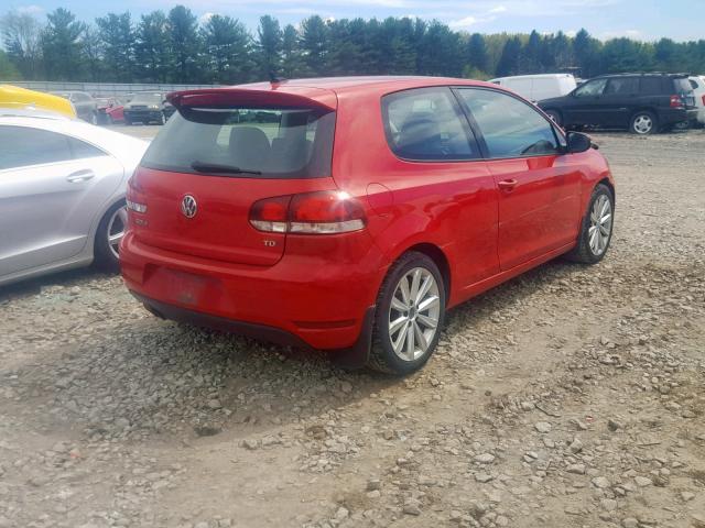 WVWBM7AJ3CW183988 - 2012 VOLKSWAGEN GOLF RED photo 4