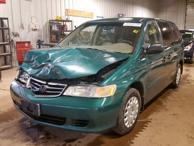 2HKRL185X2H504114 - 2002 HONDA ODYSSEY LX GREEN photo 2