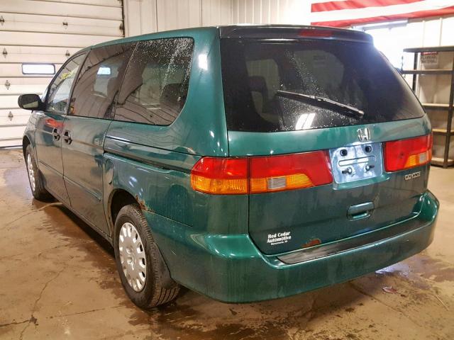 2HKRL185X2H504114 - 2002 HONDA ODYSSEY LX GREEN photo 3