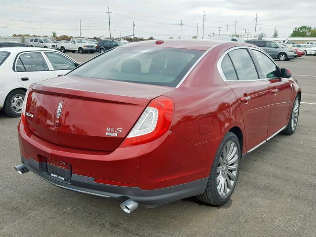 1LNHL9EK5DG604919 - 2013 LINCOLN MKS MAROON photo 4