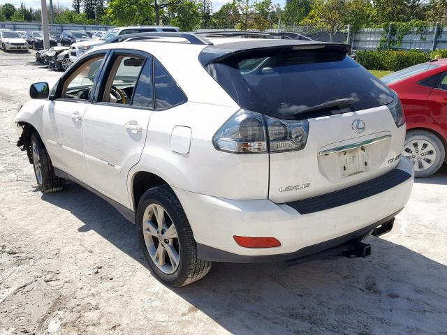 JTJHW31U072030535 - 2007 LEXUS RX 400H WHITE photo 3