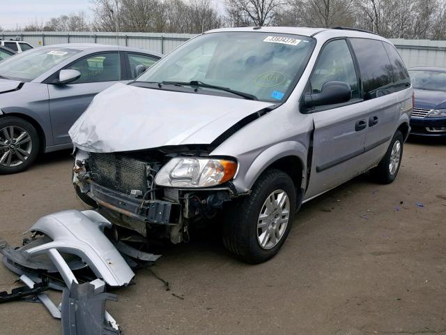 1D4GP25R27B204572 - 2007 DODGE CARAVAN SE SILVER photo 2