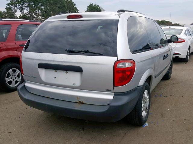 1D4GP25R27B204572 - 2007 DODGE CARAVAN SE SILVER photo 4