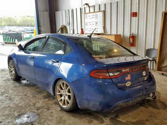 1C3CDFBA4DD346677 - 2013 DODGE DART SXT BLUE photo 3