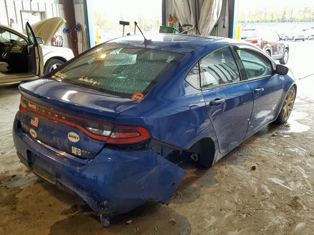 1C3CDFBA4DD346677 - 2013 DODGE DART SXT BLUE photo 4