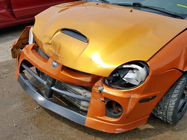 1B3ES66S55D113570 - 2005 DODGE NEON SRT-4 ORANGE photo 9