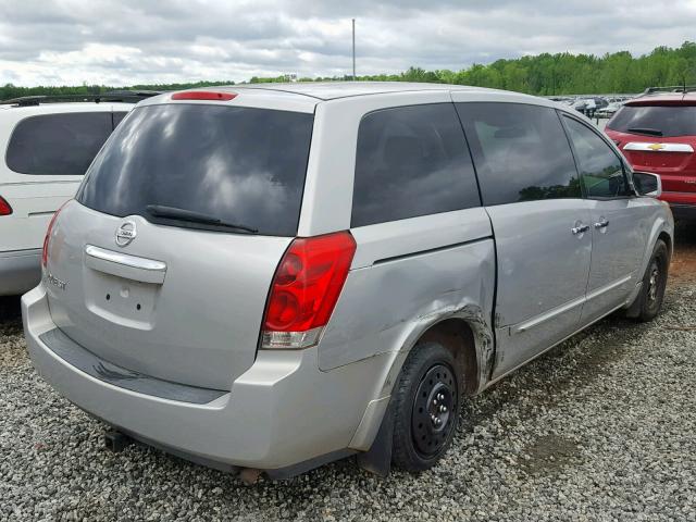 5N1BV28UX7N113721 - 2007 NISSAN QUEST S SILVER photo 4