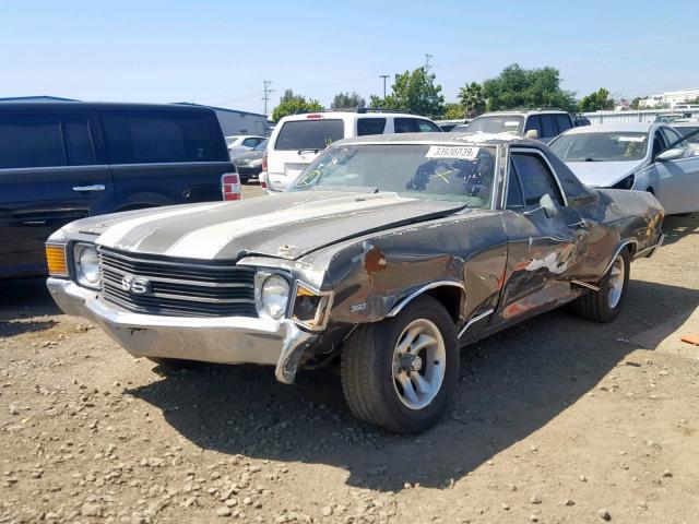 1D80J2L542663 - 1972 CHEVROLET EL CAMINO TEAL photo 2