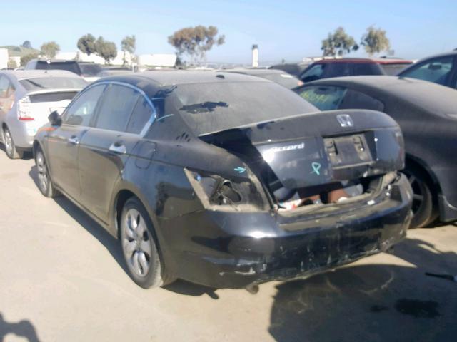 1HGCP36888A062955 - 2008 HONDA ACCORD EXL BLACK photo 3