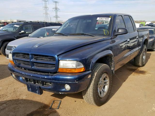 1D7HG48N93S345581 - 2003 DODGE DAKOTA QUA BLUE photo 2