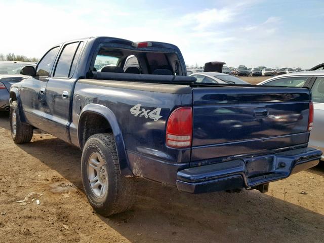 1D7HG48N93S345581 - 2003 DODGE DAKOTA QUA BLUE photo 3